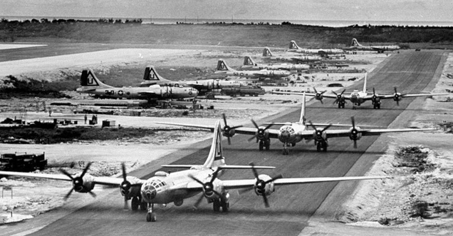 B-29s operating from Tinian in the Mariana Islands in 1945